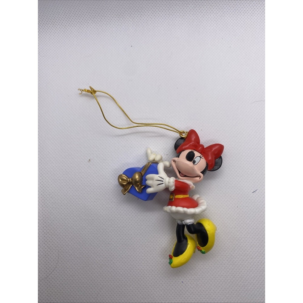 Vintage 1996 Disney Minnie Mouse Christmas Ornament Holding Blue Heart